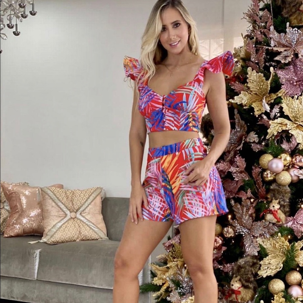 Floral set with shorts
